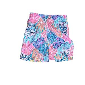 Lilly Pulitzer pink blue print little boys toddler swim shorts trunks xs 2t 3t